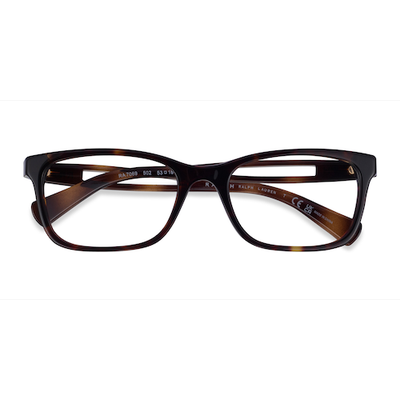 Unisex s rectangle Shiny Dark Tortoise Acetate Prescription eyeglasses - Eyebuydirect s Ralph RA7069