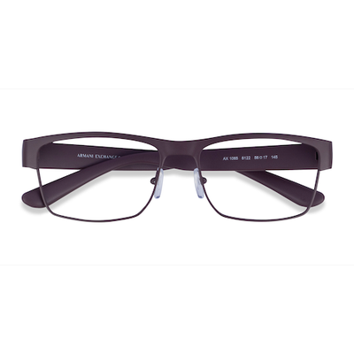 Unisex s rectangle Matte Bordeaux Metal Prescription eyeglasses - Eyebuydirect s Armani Exchange AX1065