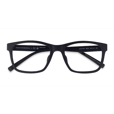 Unisex s square Matte Black Acetate,Eco Friendly Prescription eyeglasses - Eyebuydirect s Armani Exchange AX3114F