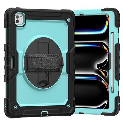 Tablet Case Cover For Apple iPad Air 11(2024) iPad Air 13(2024) iPad Pro 11(2024) iPad Pro 13(2024) Portable Handle Pencil Holder Armor PC Silicone