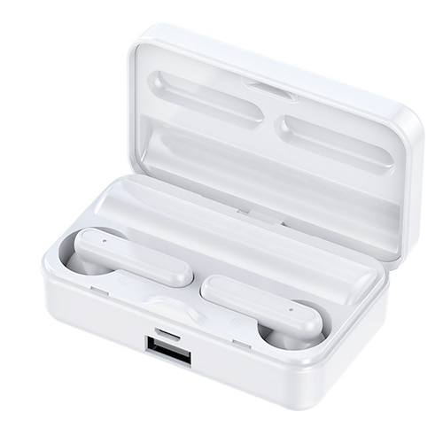 TWS Drahtloses Bluetooth Headset CVC8.0 Geräuschreduzierung Bluetooth Ohrhörer LED-Anzeige Fingerabdruck Touch Drahtlose Ohrstöpsel Wasserdicht Dual Kopfhörer mit Powerbank Ladecase Image