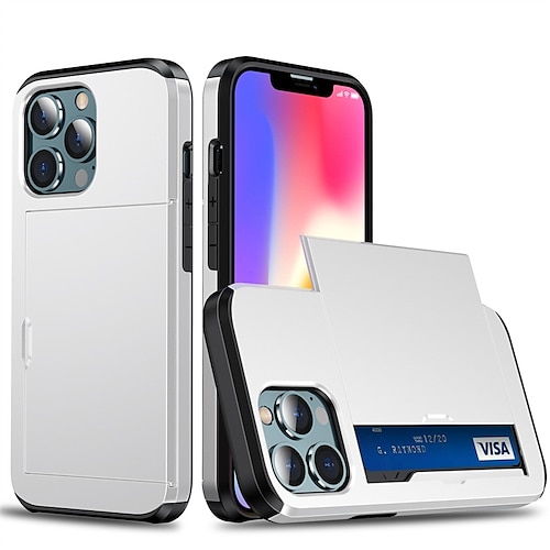 Handy Hülle Handyhüllen Für iPhone 17 Pro Max 17 Air 15 14 Pro Max Plus 13 12 11 Pro Max Mini Rückseite Brieftaschenhülle Stoßfest Einfarbig PC Image