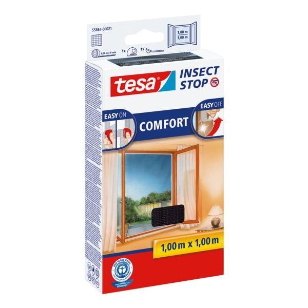 tesa Fliegengitter »Insect Stop COMFORT« 55667 für Fenster anthrazit grau, 100x100 cm