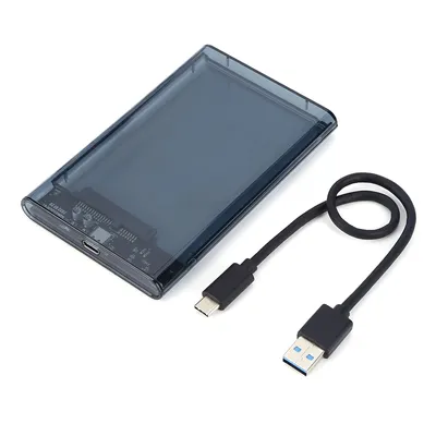 USB 3.0 3.1 External Hard Drive Enclosure 2.5 Inch SATA to USB3.0 UASP Clear Portable Hard Drive