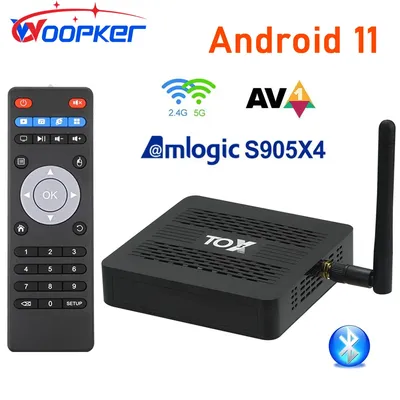 Woopker TOX3 TV BOX Amlogic S905X4 TVBox Android 11 4GB/32GB 2T2R 2.4G/5G Wifi 1000M Bluetooth