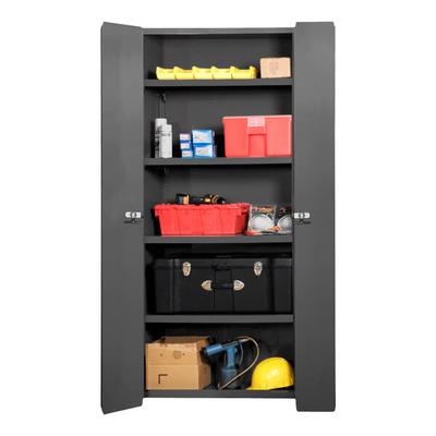 Durham Mfg 14 Gauge 36" x 24" x 84" 4-Shelf Steel Storage Cabinet with Bi-Fold Doors 3953-4S-95