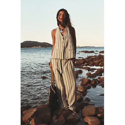 Take Me To Paris Low-Back Striped Set by free-est at Free People in Rocky Stripe, Size: Small