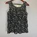 J. Crew Tops | J Crew Top Womens 2 Silk Tank Top Blouse Tiered Black White Floral Print Lined | Color: Black/White | Size: 2