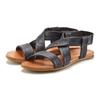 Sandale LASCANA "Sommerschuh", Damen, Gr. 37, schwarz, Obermaterial: 100% Rindsleder. Decksohle: 100% Rindsleder. Laufsohle: 100% Synthetik, unifarben, casual, Schuhe, aus Leder mit raffinierten Riemchen, Sandalette, Sommerschuh