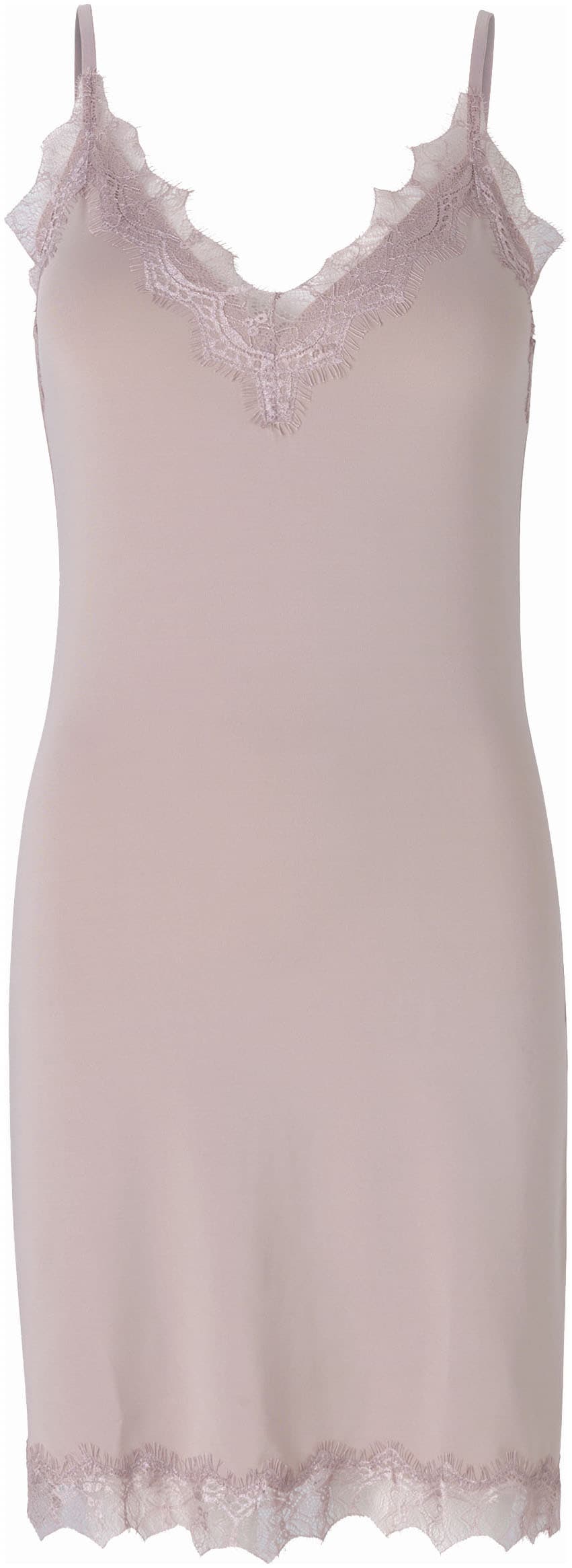 Unterkleid ROSEMUNDE "Billie Strap Dress", Damen, Gr. 38, N-Gr, rosa (vintage powder), Single Jersey, Obermaterial: 90% Polyester, 10% Elasthan, unifarben, schmal, tiefer V-Ausschnitt, Kleider Unterkleid, mit Spitze, V-Ausschnitt, verstellbare...