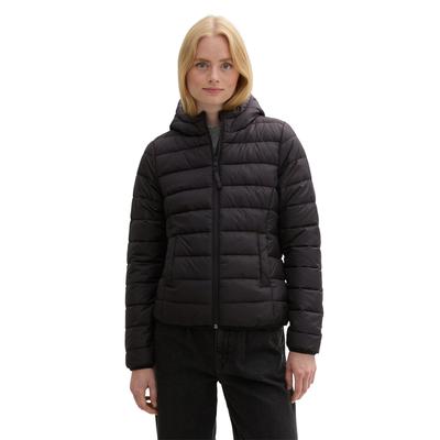 Steppjacke TOM TAILOR DENIM, Damen, Gr. M (38), schwarz (deep schwarz), Steppware, Obermaterial: 100% Polyester. Futter: 100% Polyester, unifarben, casual, regular fit taillenbedeckt, ohne Ausschnitt, Langarm, Jacken, mit Kapuze Image