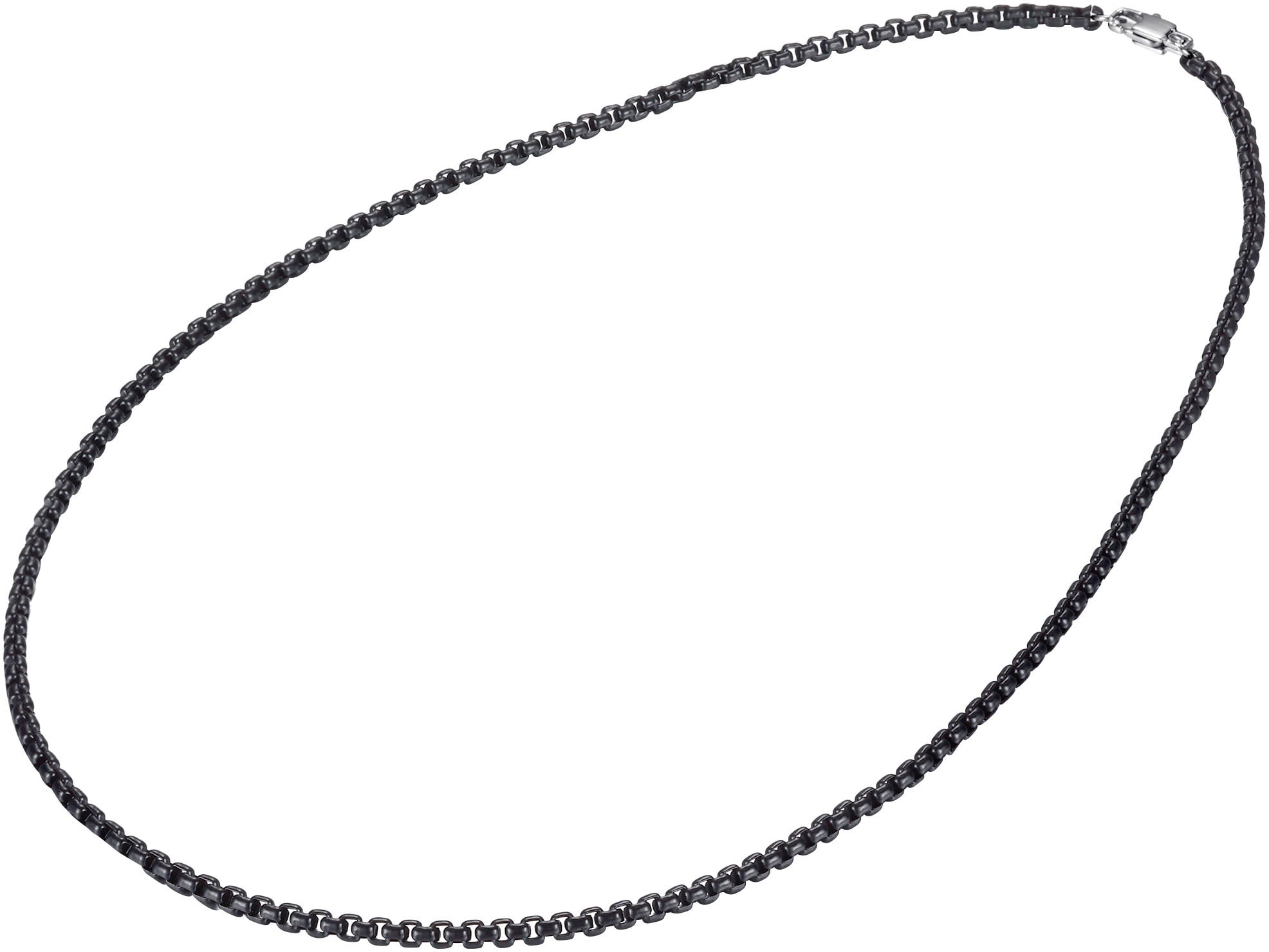 Edelstahlkette FIRETTI "Schmuck Geschenk Edelstahl Halsschmuck Halskette Venezianerkette Color" Gr. 60, grau (schwarz, edelstahlfarben), Halsketten, Damen, 60, Edelstahl, L: 60 B: 3,5mm, B:3,5mm Image