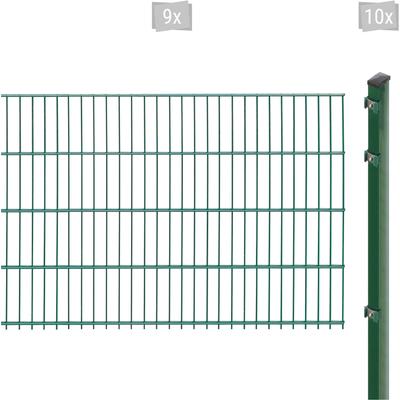 Doppelstabmattenzaun ARVOTEC "EXCLUSIVE 83 zum Einbetonieren", grün (dunkelgrün), H:83cm, Stahl, Kunststoff, Zaunelemente, Zaunhöhe 83 cm, Zaunlänge 2 - 60 m Image