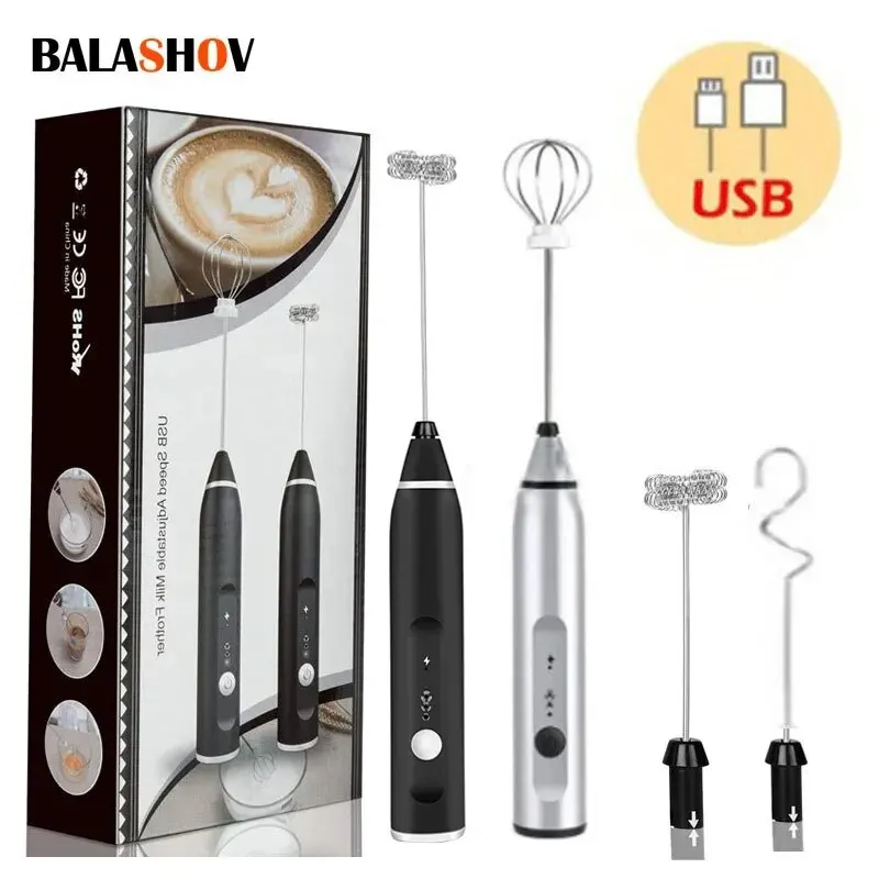 Tragbare elektrische Milchaufschäumer Handmixer USB Mini Kaffeemaschine Schneebesen Mixer Cappuccino Creme Schneebesen Lebensmittelmixer Image
