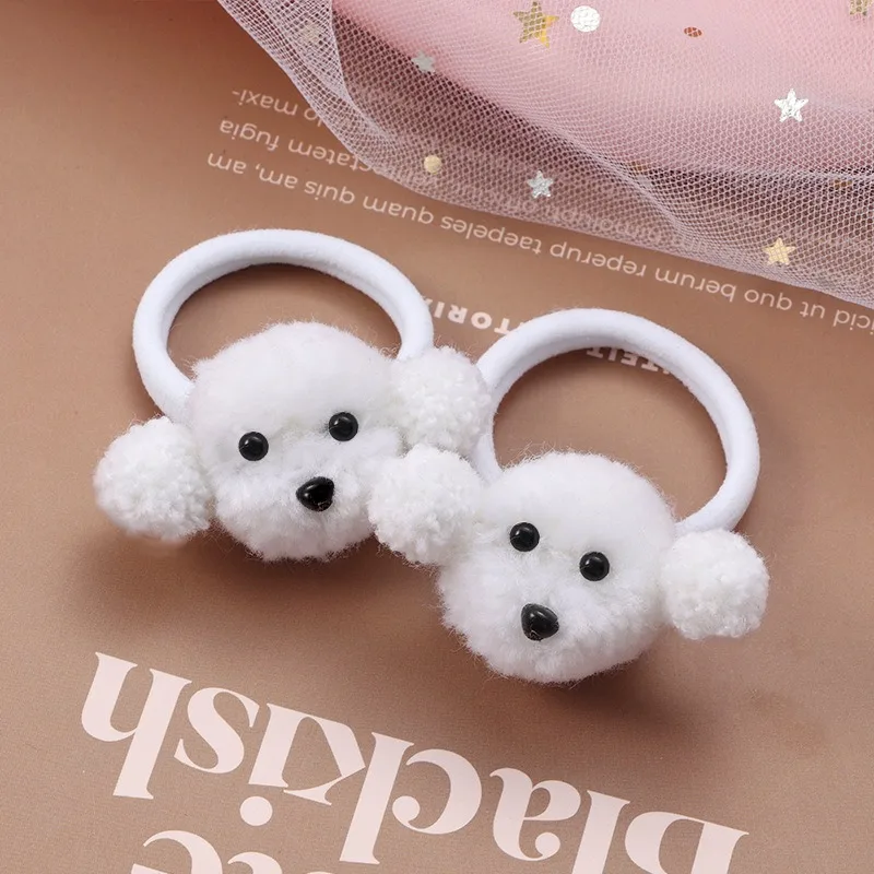 2 stücke Haarschmuck elastique cheveux fille gomas elasticas pelzige mädchen stirnbänder koreanische kinder kleding hasen ohren scrunchie Image