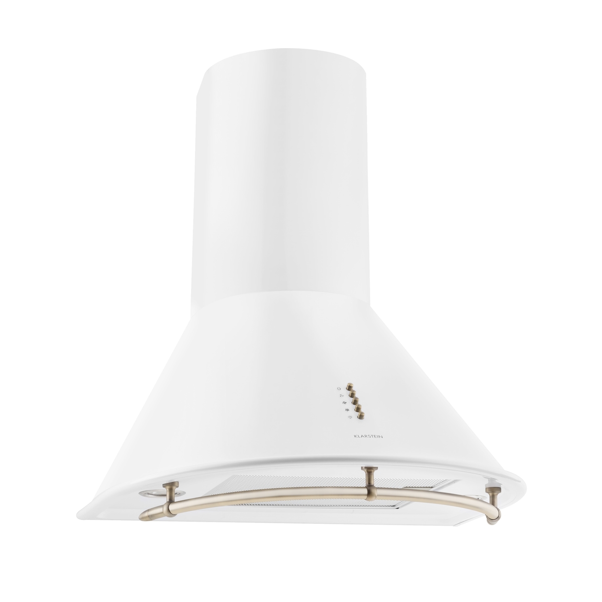 Klarstein Lumio Neo Retro-Dunstabzugshaube 60cm 610m³/h A Edelstahl weiß Weiß Image