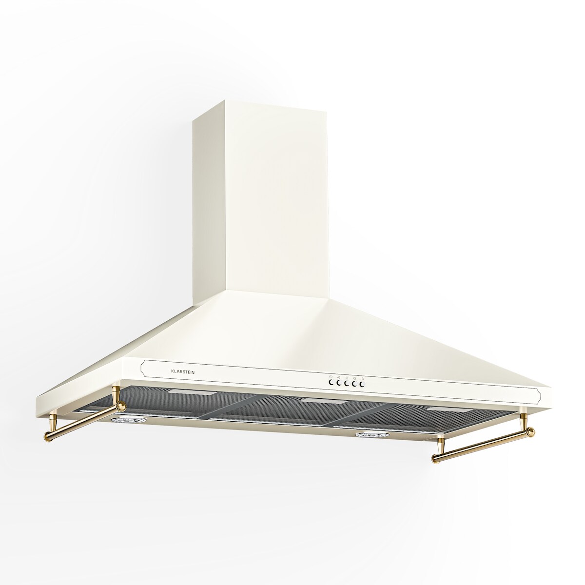 Klarstein Victoria 90 Dunstabzugshaube 90cm Retro-Design 644,5m³/h 2 LED-Lampen Vintage-Creme Image