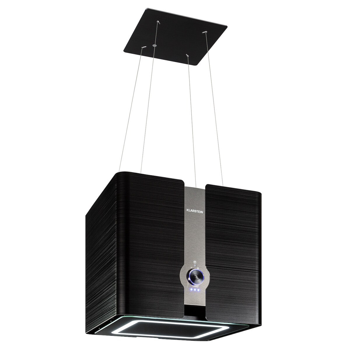 Klarstein Futurelight Smart Inselabzugshaube Umluft 420m³/h LED Edelstahl Schwarz-Metallic Image
