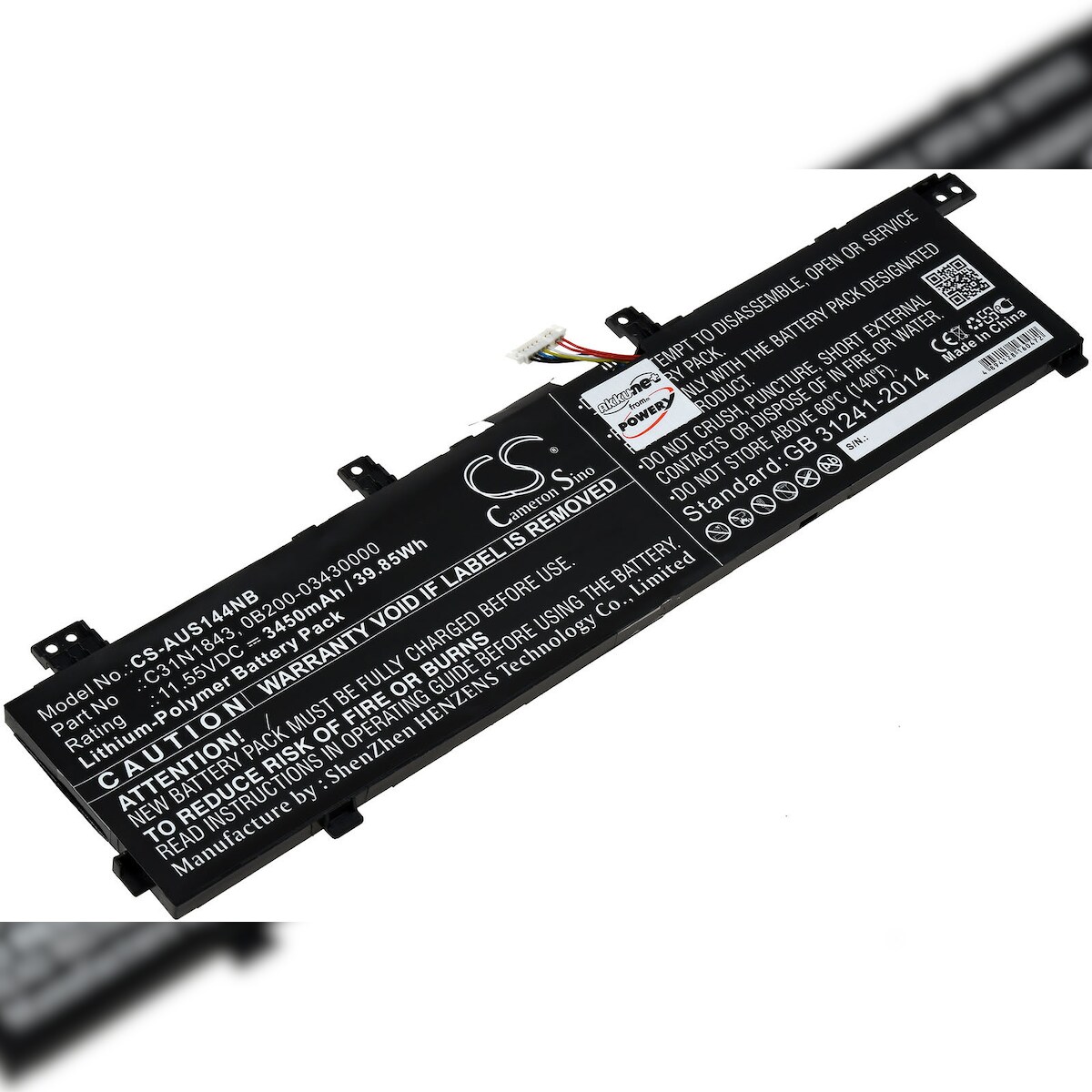 Powery Akku passend für Laptop Asus VivoBook S15 S532FA-BN139T, Typ C31N1843