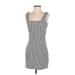 Divided by H&M Casual Dress - Mini Square Sleeveless: Gray Grid Dresses - Women's Size Small