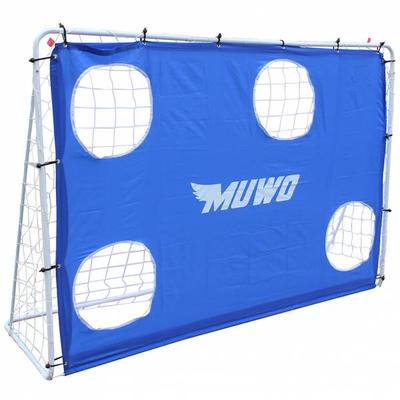 MUWO Fußballtor mit Torwand 217 x 153 cm blau
