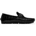 Croc-Effect Leather Driver Loafers
