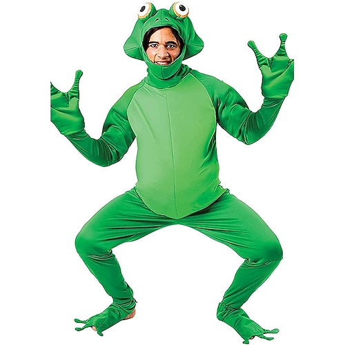 Karnevalskostüm Frosch Karneval Cosplay Kostüm Lustige Kostüme Cosplay Erwachsene Herren Damen Karneval Maskerade Halloween Party / Abend Maskerade Einfaches Karnevalskostüm Verkleiden Image