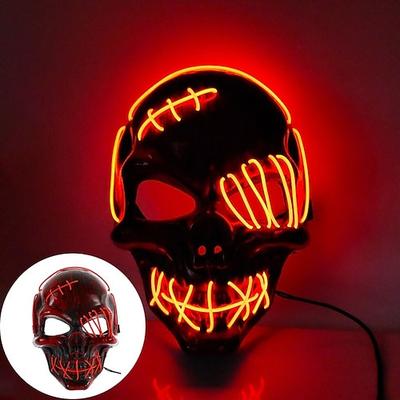 Halloween leuchtende Maske mit LED-Leuchten, Skelett-Piratenmaske, Halloween-Maske für Festival, Cosplay, Halloween-Requisite, Karnevalsgeschenke Image