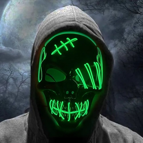 Halloween leuchtende Maske mit LED-Leuchten, Skelett-Piratenmaske, Halloween-Maske für Festival, Cosplay, Halloween-Requisite, Karnevalsgeschenke Image