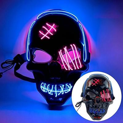 Halloween leuchtende Maske mit LED-Leuchten, Skelett-Piratenmaske, Halloween-Maske für Festival, Cosplay, Halloween-Requisite, Karnevalsgeschenke Image
