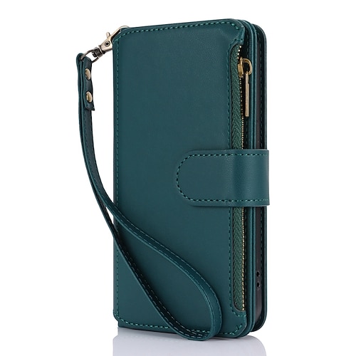 Handy Hülle Handyhüllen Für iPhone 16 15 14 Pro Max Plus 13 12 11 Pro Max Mini Brieftaschenhülle Mit Ständer Magnetisch Reisverschluss Retro TPU PU-Leder Image