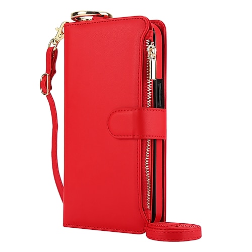 Handy Hülle Handyhüllen Für iPhone 17 Pro Max 17 Air 16 15 14 Pro Max Plus 16e 13 12 11 Pro Max Mini Rückseite Brieftaschenhülle Mit Ständer Ringhalter Reisverschluss Retro TPU PU-Leder Image