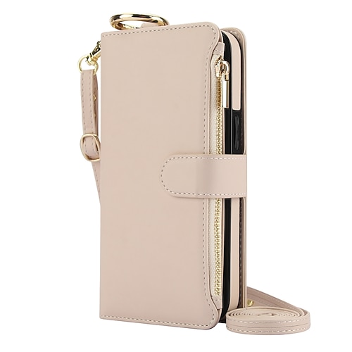 Handy Hülle Handyhüllen Für iPhone 17 Pro Max 17 Air 16 15 14 Pro Max Plus 16e 13 12 11 Pro Max Mini Rückseite Brieftaschenhülle Mit Ständer Ringhalter Reisverschluss Retro TPU PU-Leder Image