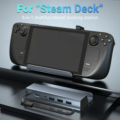 USB-C Game Hub 4K@60Hz Type-C Docking Station with HDMI,PD Charging,RJ45 100M,USB2.0 Ports for Steam