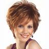 Synthetic Wig Wavy Wavy Wig Short Brown Synthetic Hair Women's Brown