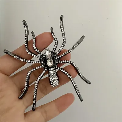XIALUOKE Exaggerated Giant Spider Brooch For Women Chunky Delicate Suit Corsage Pin Retro Jewelry