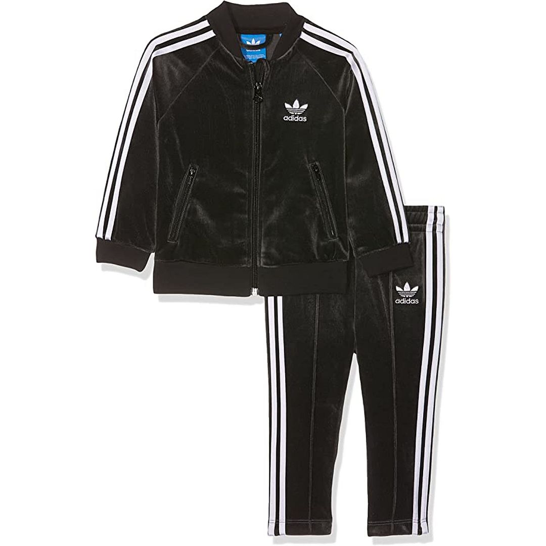 Adidas Velor Kids Black Trainingsanzug Image