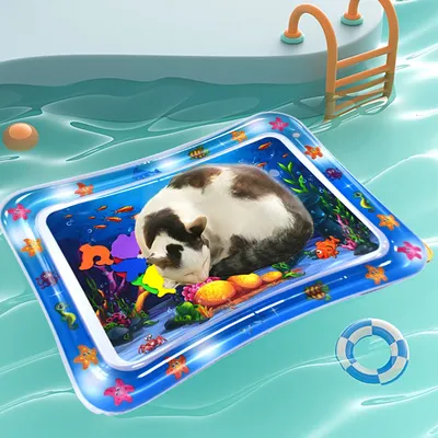 Wasser Sensorische Spielmatte Spielzeug Verdickte Aufblasbare Wassermatte Für Katze Und Hund Wasser Image