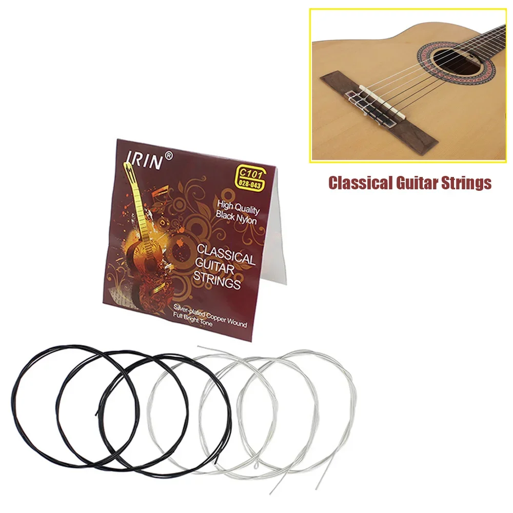 IRIN 6-teilige klassische Gitarrensaiten, Nylon-Gitarrensaiten, klassisches Gitarrenseil, Zubehör für Gitarreninstrumente Image