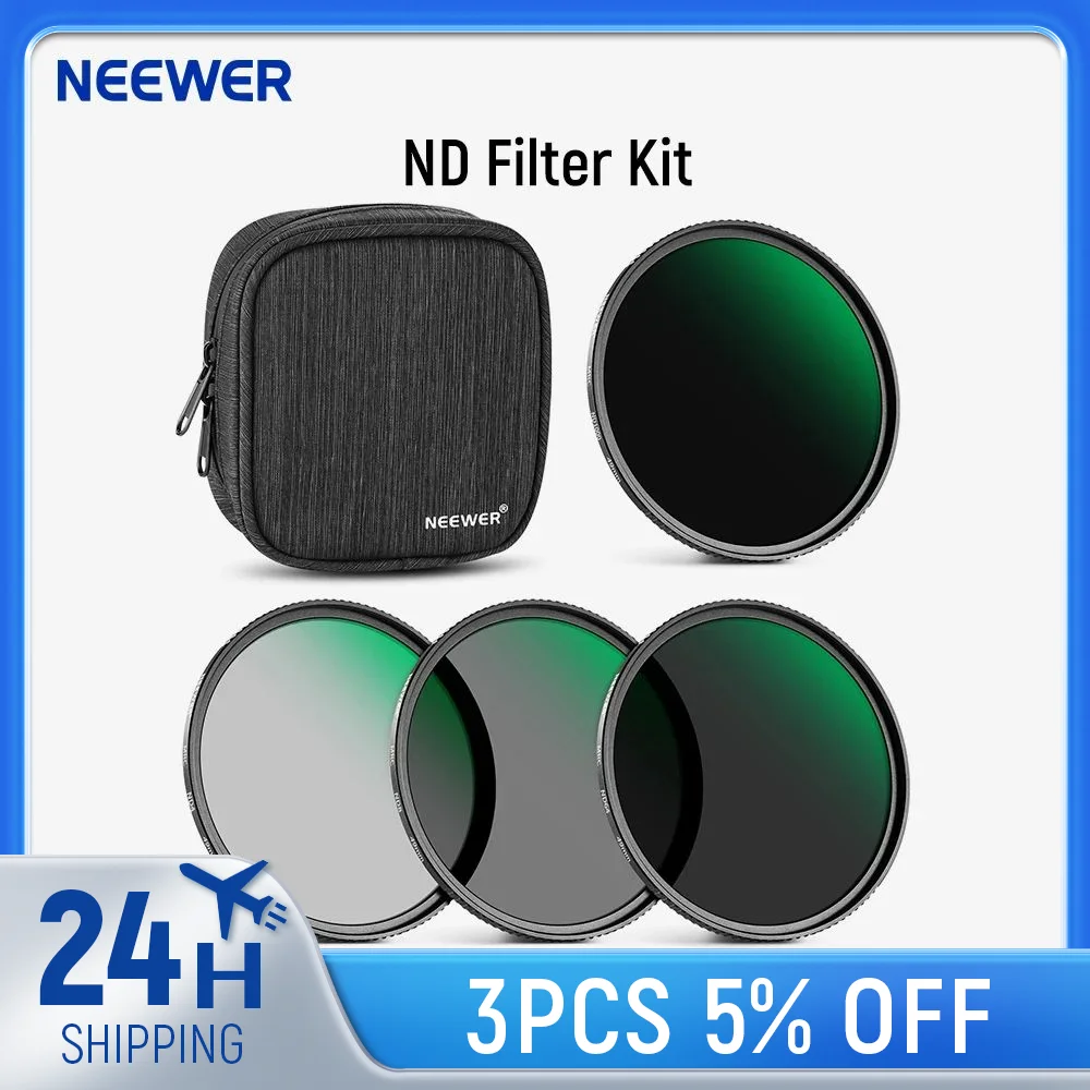 NEEWER Feststehendes ND-Filter-Set ND1000 ND64 ND8 ND4 Neutraldichtefilter-Set Doppelseitig 30-Schicht-Nanobeschichtung Image