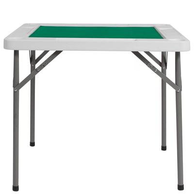 4-Player Square Folding Card Game Poker Table w/ Green Felt Top and Cup Holders - 34.5'' L X 34.5'' D X 29'' H