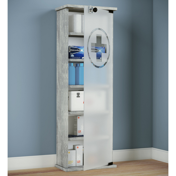 VCM Medizinschrank ""Gusal XXL"" Beton-Optik