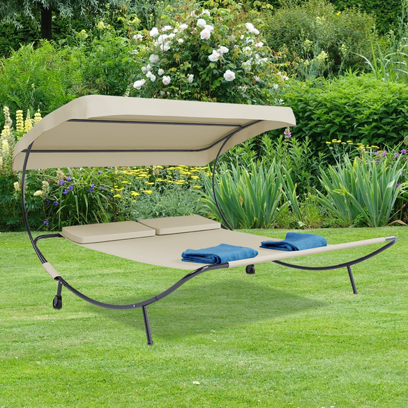 VCM Doppelliege Gartenliege ""Bindox"" Creme