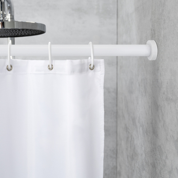 WENKO Teleskop-Duschstange ""Luz"" 70 - 115 cm weiß aus Aluminium