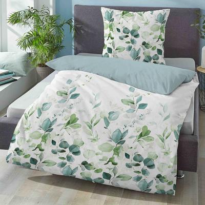 biberna Tencel Bettwäsche FLORAL aqua, 155x220 cm + 80x80 cm Image
