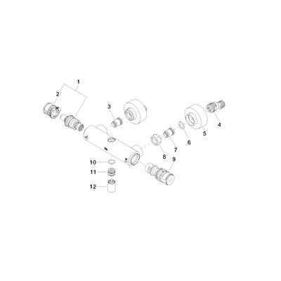 Dornbracht Anschluss für Thermostat Stand Ersatzteile 04170125000 281 x 126 x 104 mm Platin 04170125000-08 Image