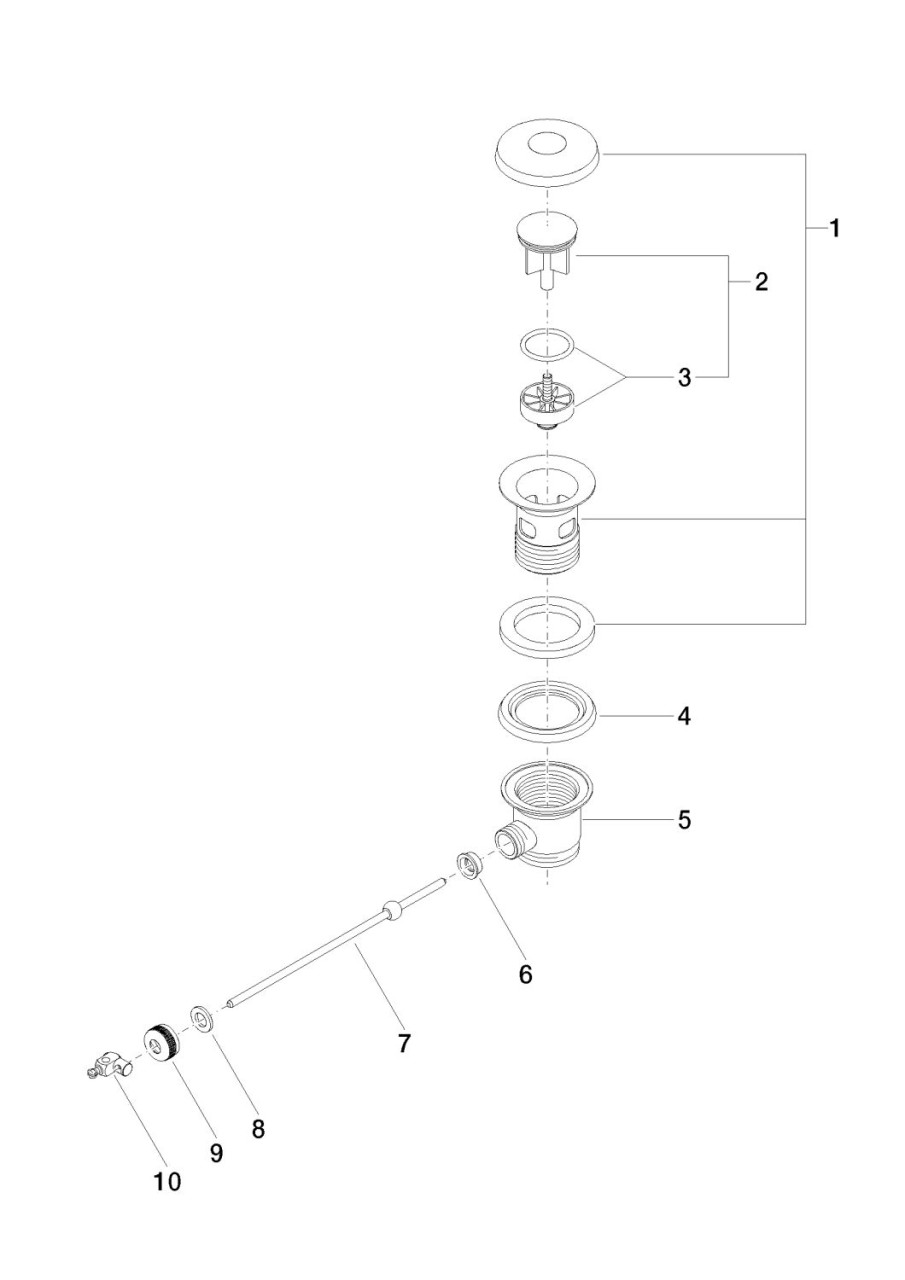 Dornbracht Ablaufgarnitur Ersatzteile 90110100100 Platin gebürstet 90110100100-06 Image