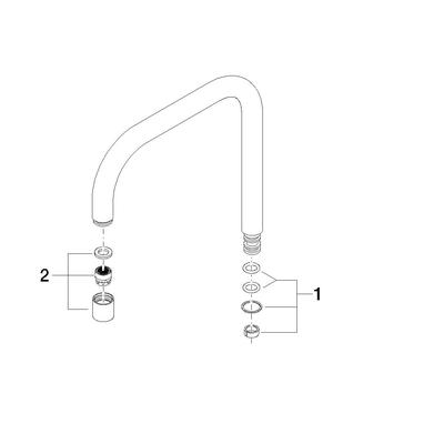 Dornbracht Auslauf eckig Ersatzteile 90282220800 200 mm, 7 l/min. Schwarz matt 90282220800-33 Image