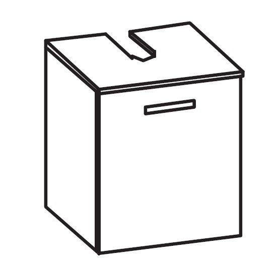 Artiqua 400 Universalwaschtischunterschrank, Weiß Matt Select, 400-WBT-1-45-R-7161-171 400-WBT-1-45-R-7161-171 Image