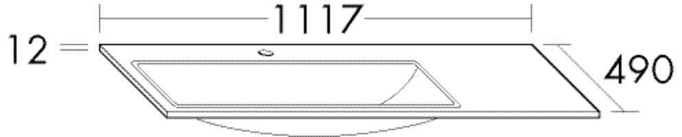Burgbad Keramik Waschtisch Taupe 12x1117x490 Taupe, KBAU111RC0040 KBAU111RC0040 Image